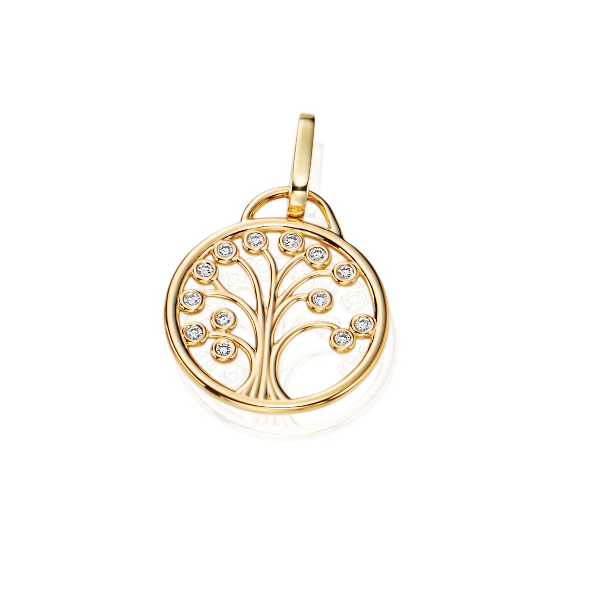 Gumuchian Lucky Life 18k Yellow Gold Diamond Tree Pendant