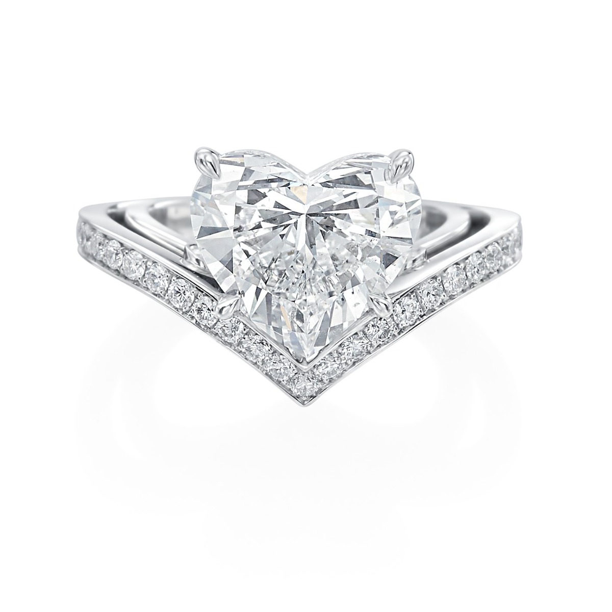 5.67 CT Heart Shaped Diamond Platinum Engagement Ring