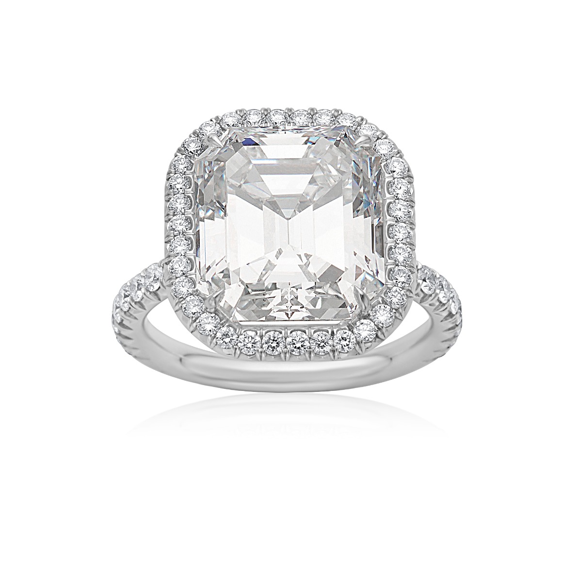 7.82 CT Emerald Cut Diamond Platinum Engagement Ring