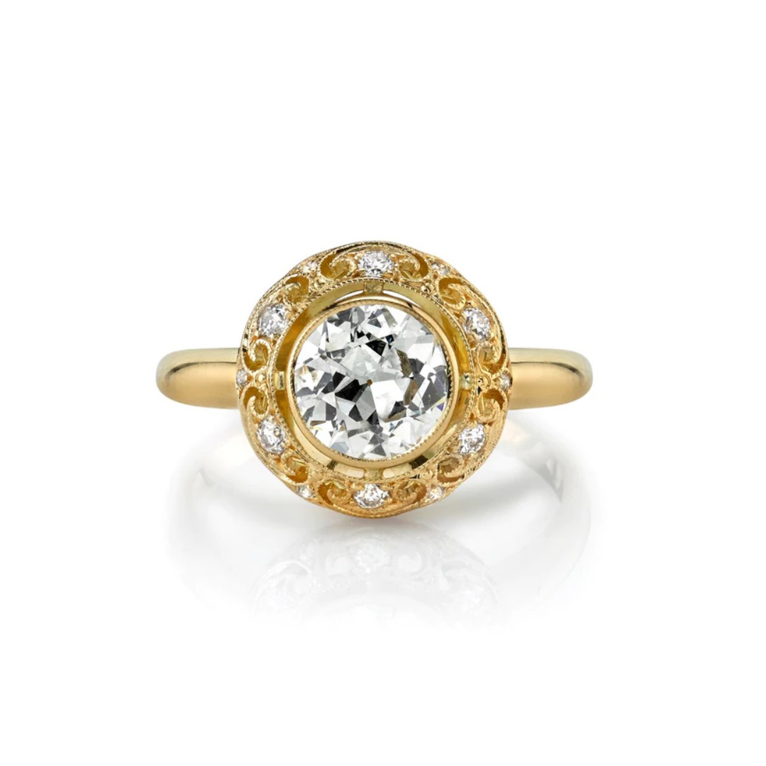 Single Stone Capri 18k Yellow Gold Diamond Ring