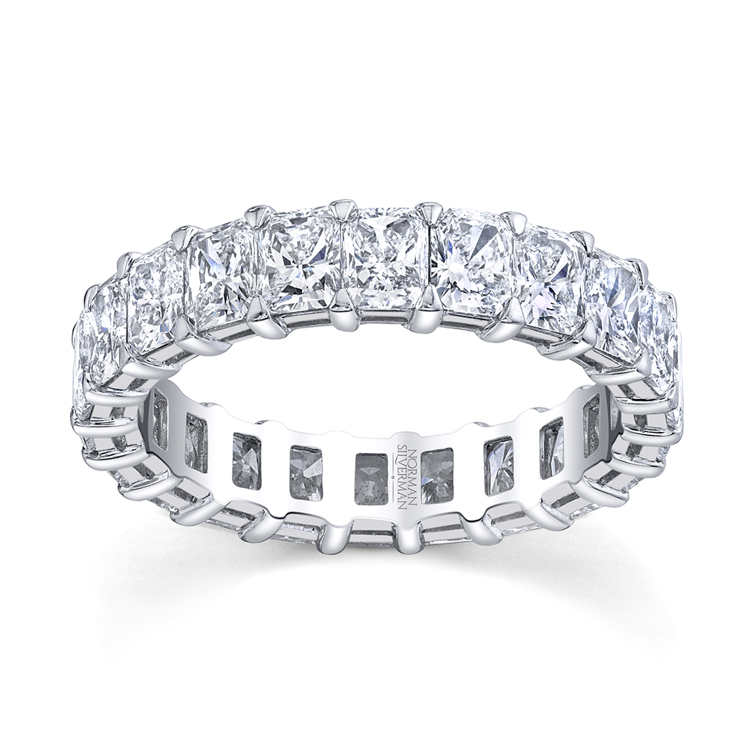 Platinum 6.13CT Radiant Cut Diamond Eternity Band
