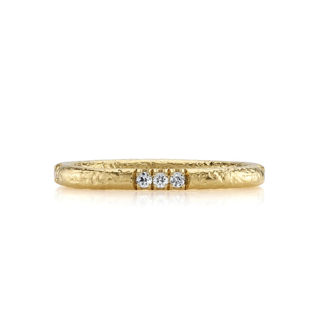 Single Stone Ren 22k Yellow Gold Diamond Band Ring