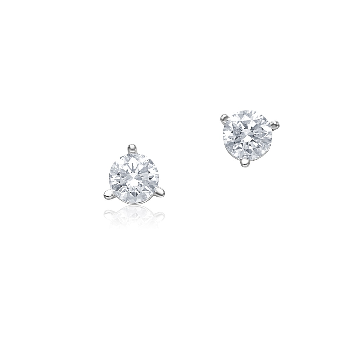18k White Gold .75 CT Diamond Stud Earrings