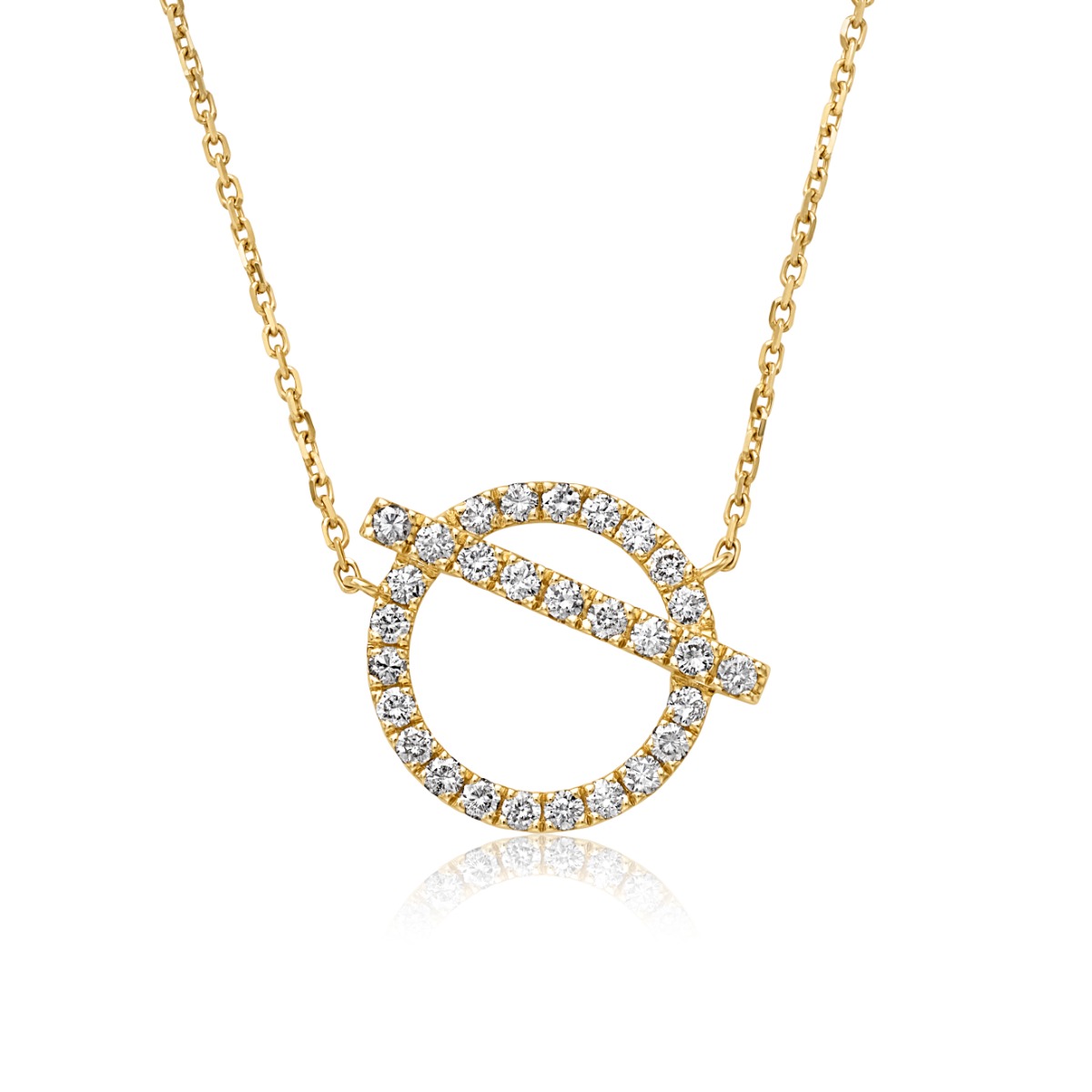 18k Yellow Gold Diamond Toggle Necklace