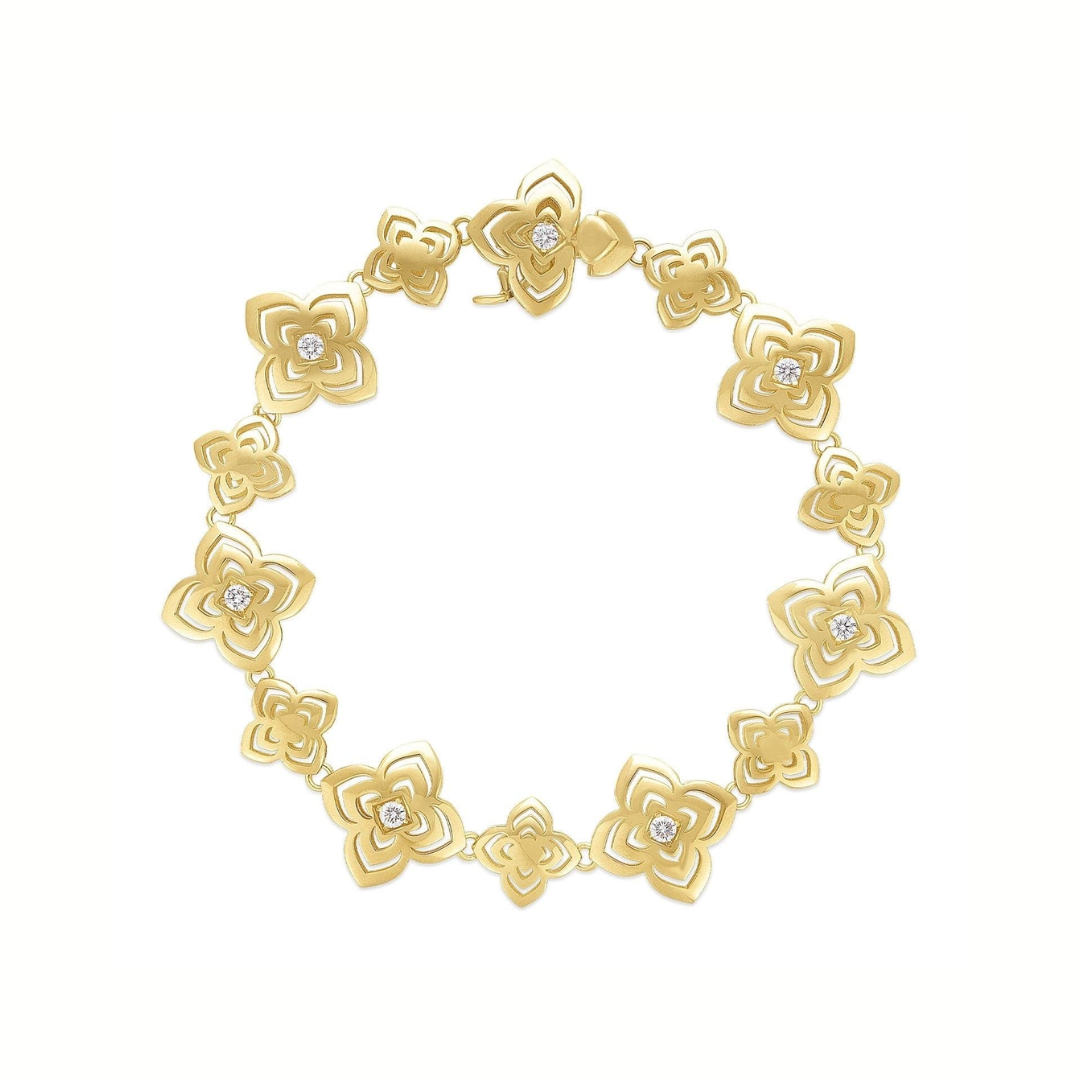 Roberto Coin Palazzo Ducale 18k Yellow Gold Flower Bracelet