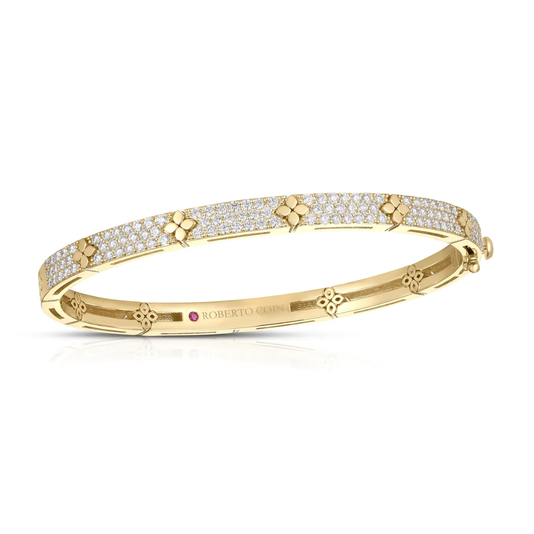 Roberto Coin 18k Yellow Gold Love in Verona Diamond Bangle