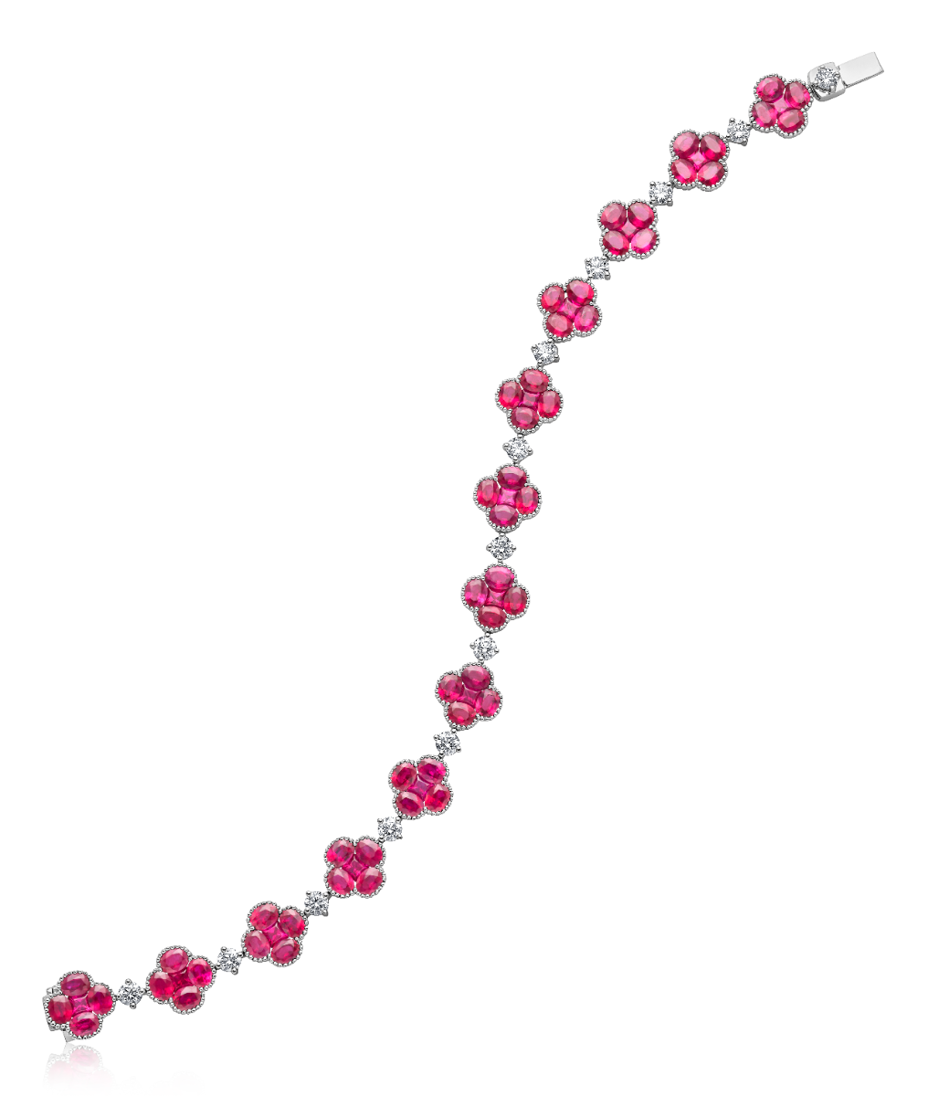 Oval Ruby Tennis Bracelet in 18kt White Gold with Diamonds (1 1/4ct tw –  Day's Jewelers