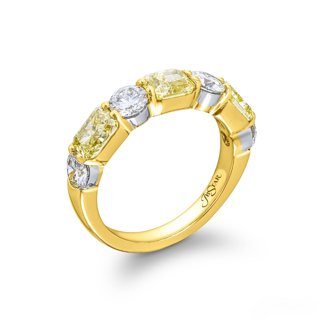 JB Star 18k Yellow Gold & Platinum Fancy Yellow Diamond Ring