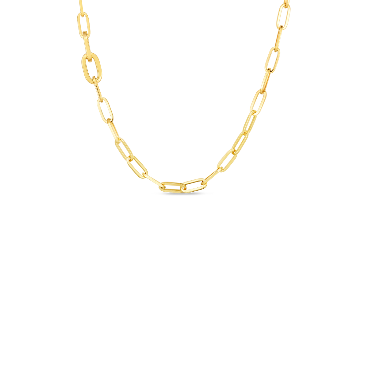 Roberto Coin 18k Yellow Gold Oval Paperclip Link Chain