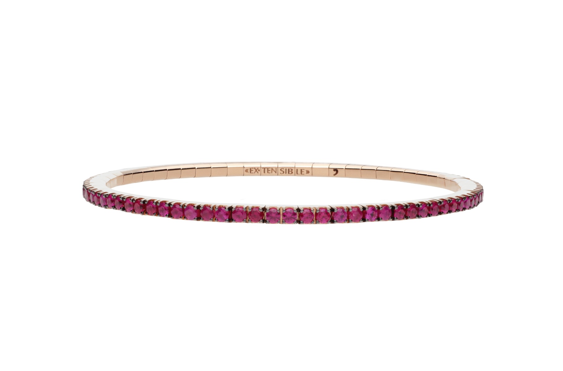 Extensible 18k Rose Gold Ruby Bracelet