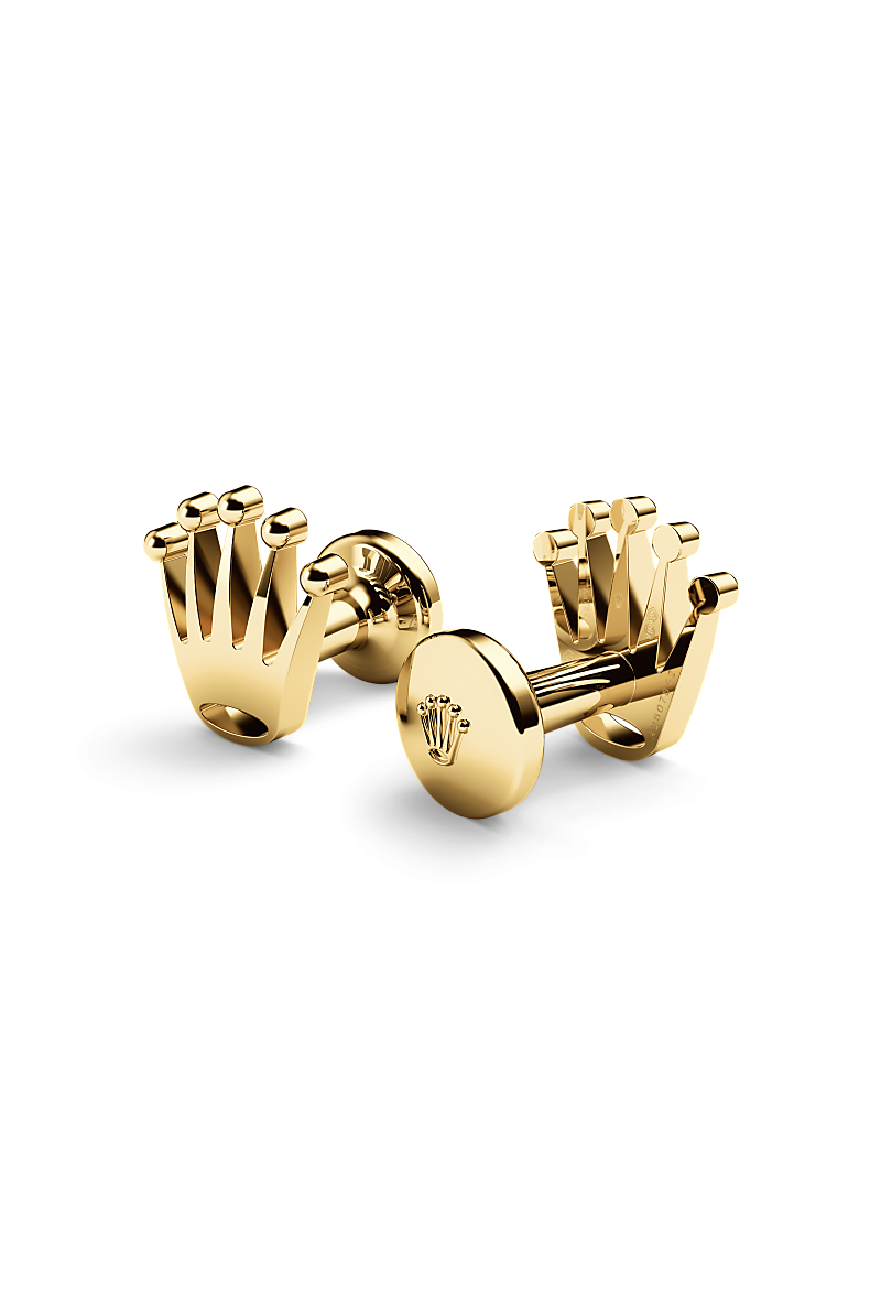 Rolex 'Crown' cufflinks, Yellow gold, a1018 | Lee Michaels Fine