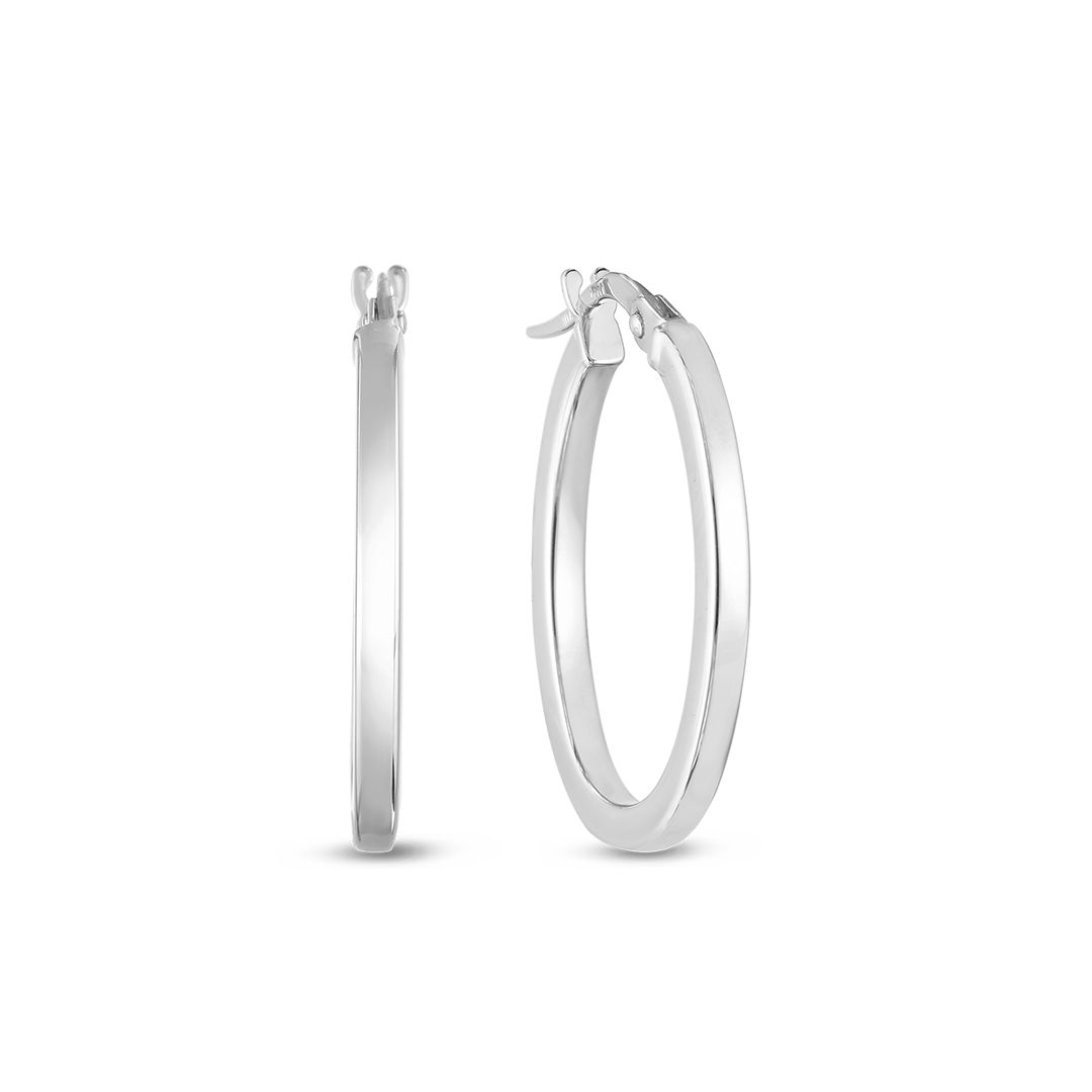 Roberto coin white hot sale gold hoop earrings