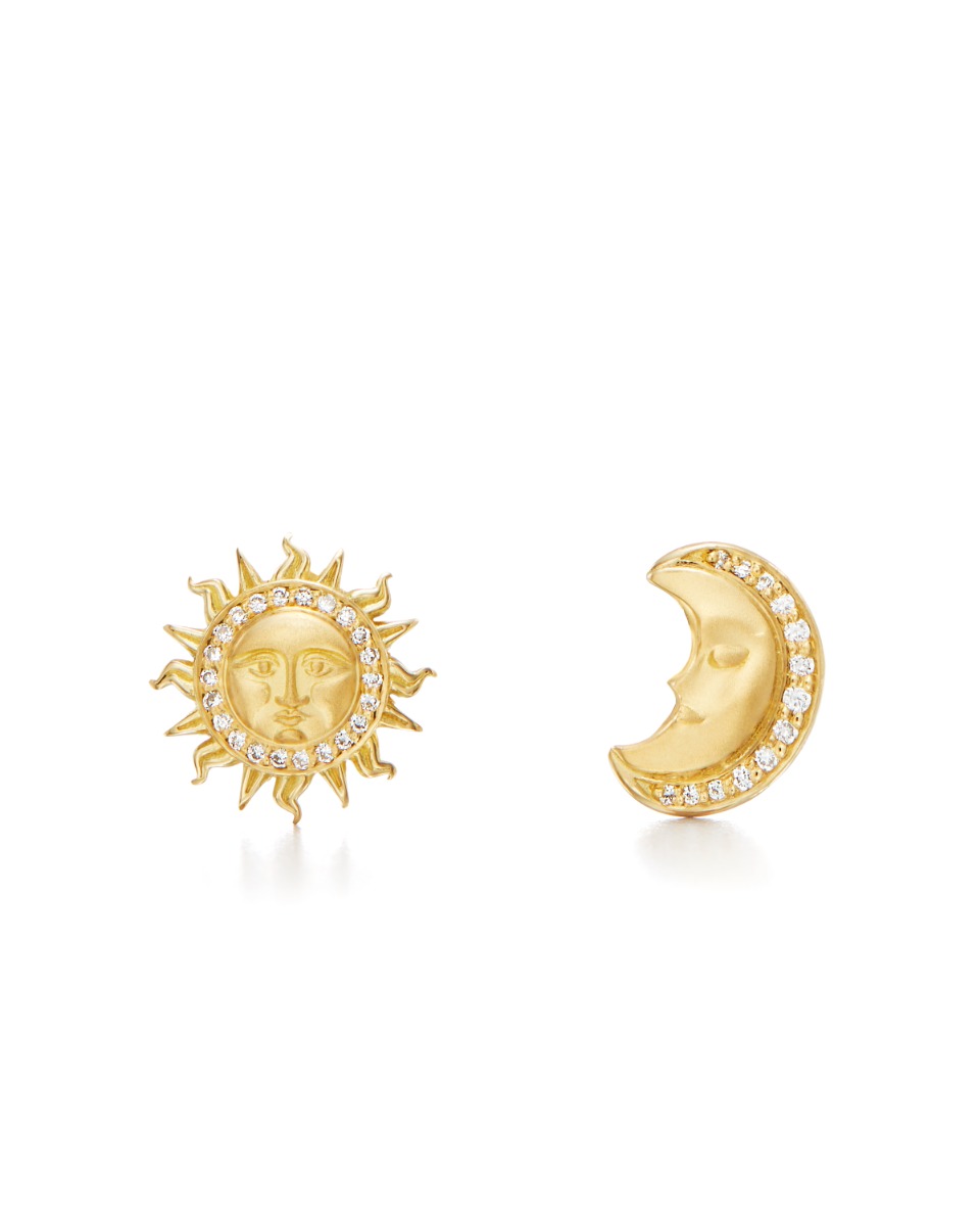 Temple St. Clair 18k Yellow Gold Sole Luna Stud Earrings