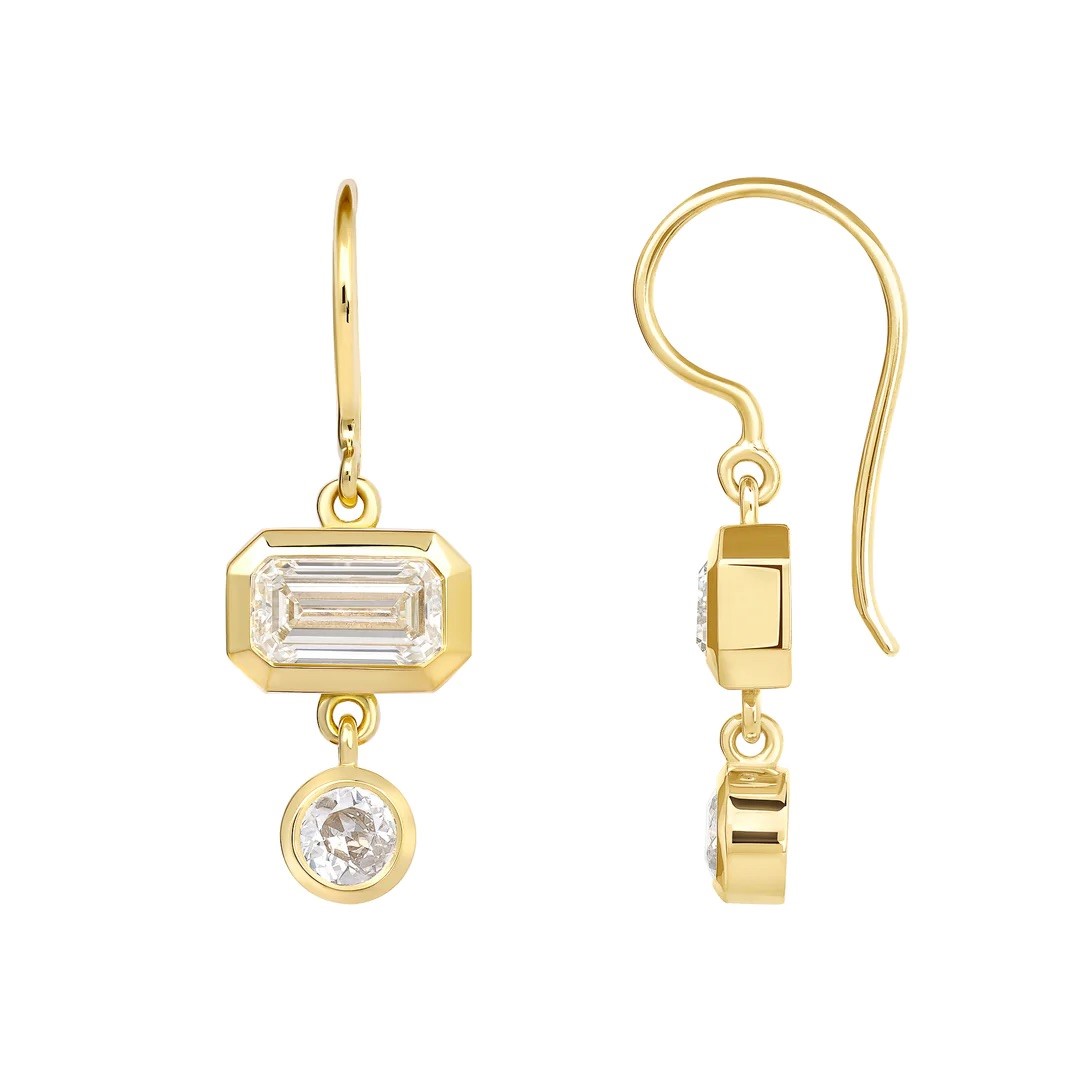 Single Stone Paloma 18k Yellow Gold Diamond Drop Earrings