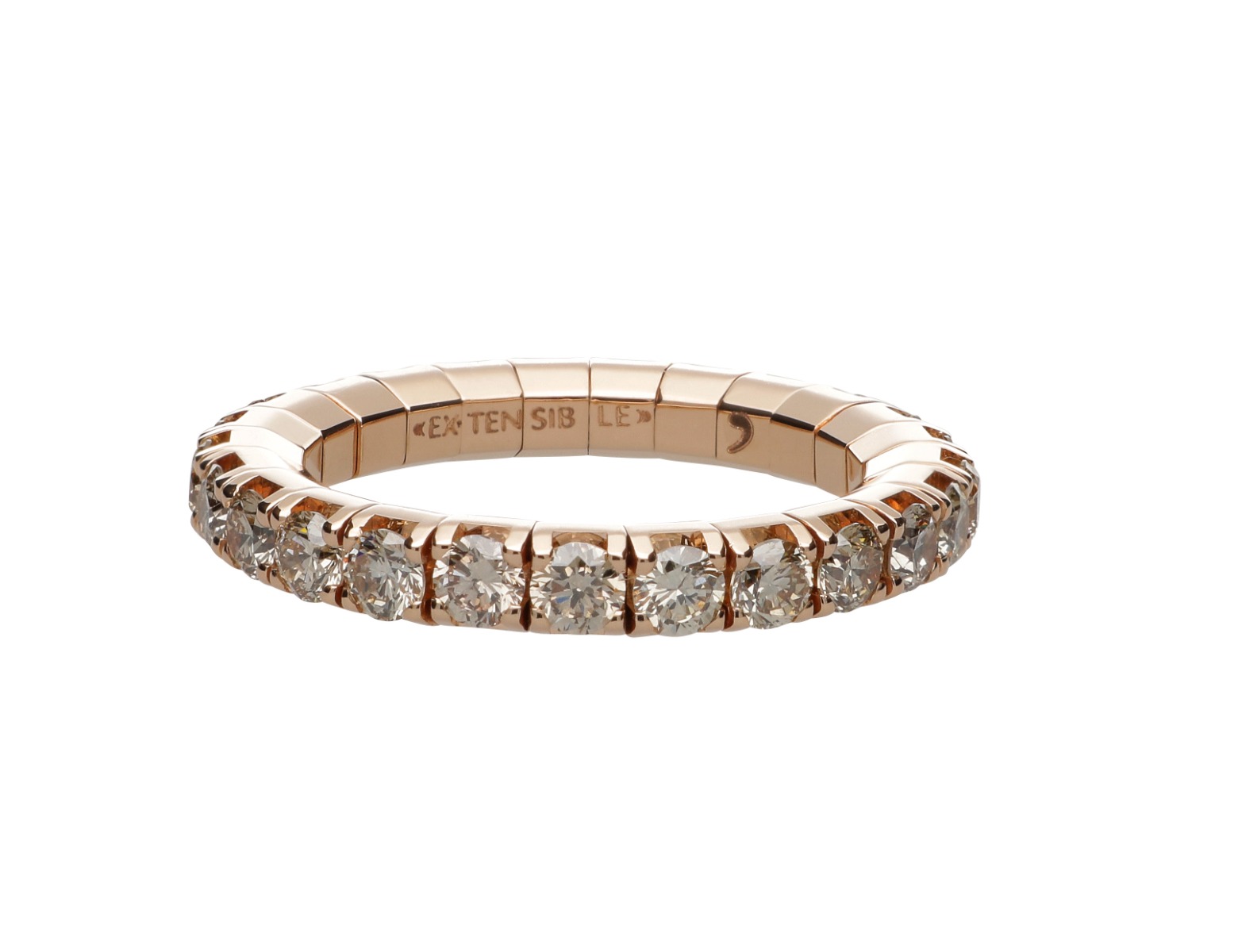 18k Rose Gold Champagne Diamond Extensible Band
