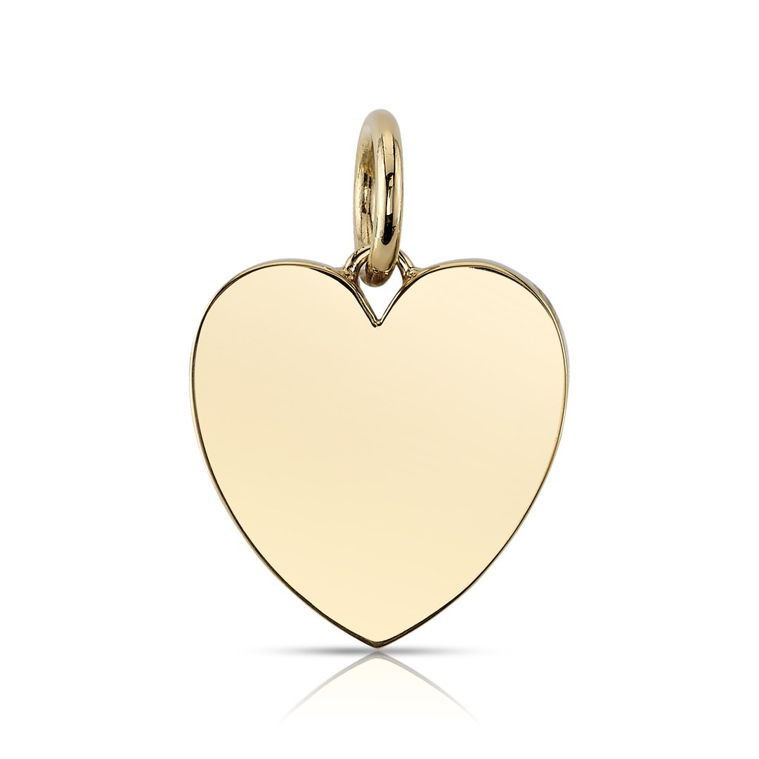 Single Stone 18k Yellow Gold Polished Minnie Heart Charm